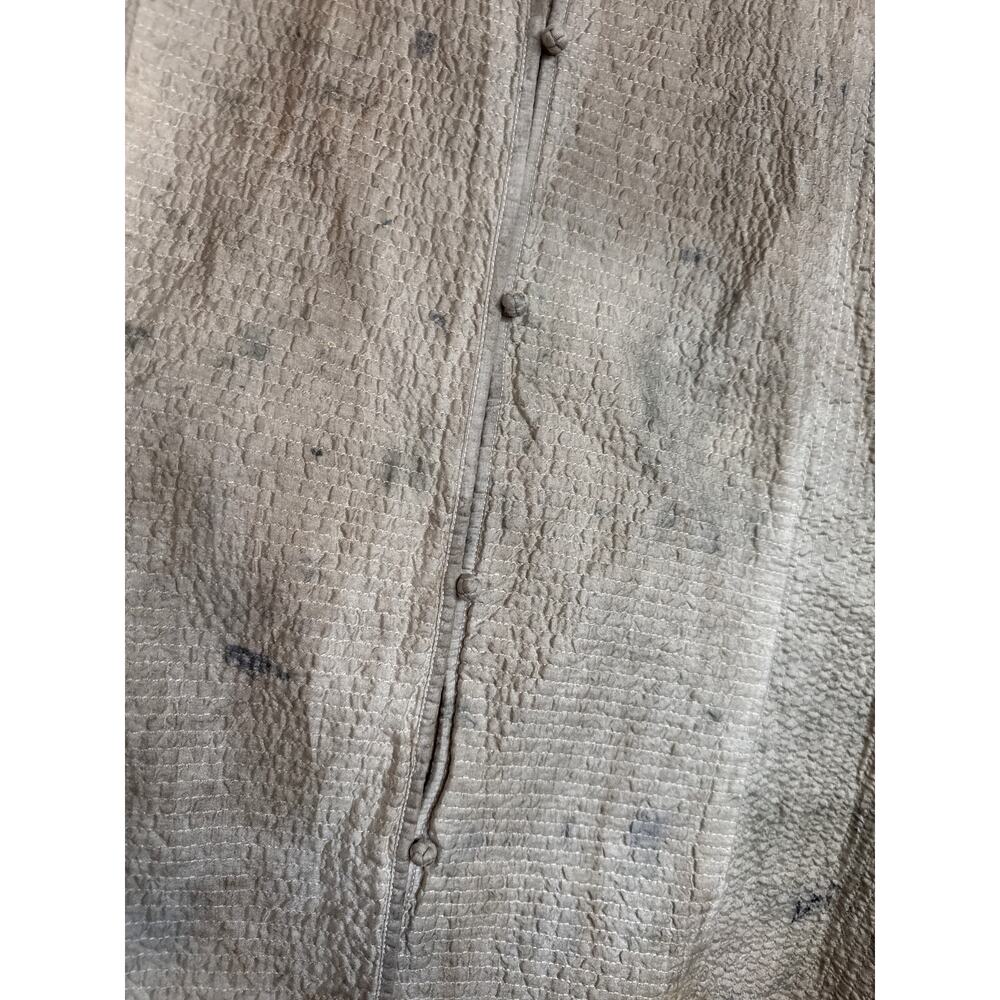 Eileen Fisher Celery Quilted Tussan 100% Silk Mandarin Collar Vest size L - Picture 2 of 5